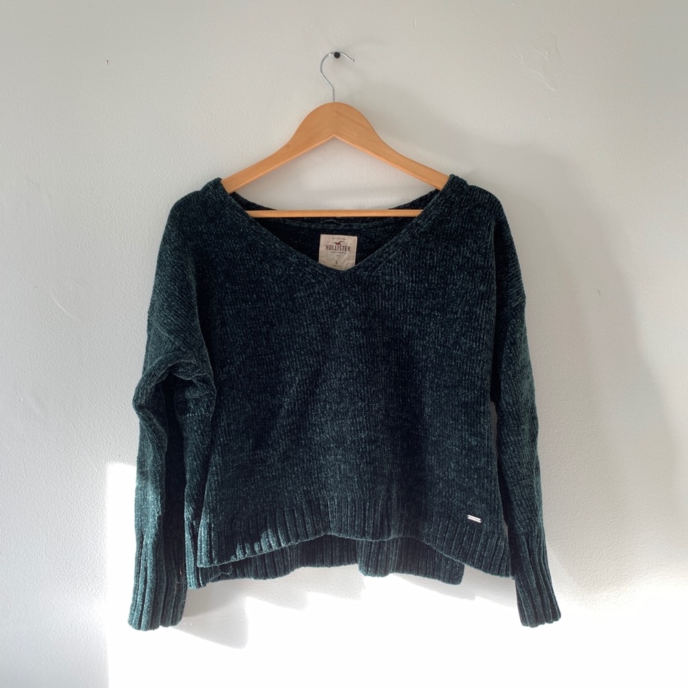 Hollister Forest Green Chenille Sweater